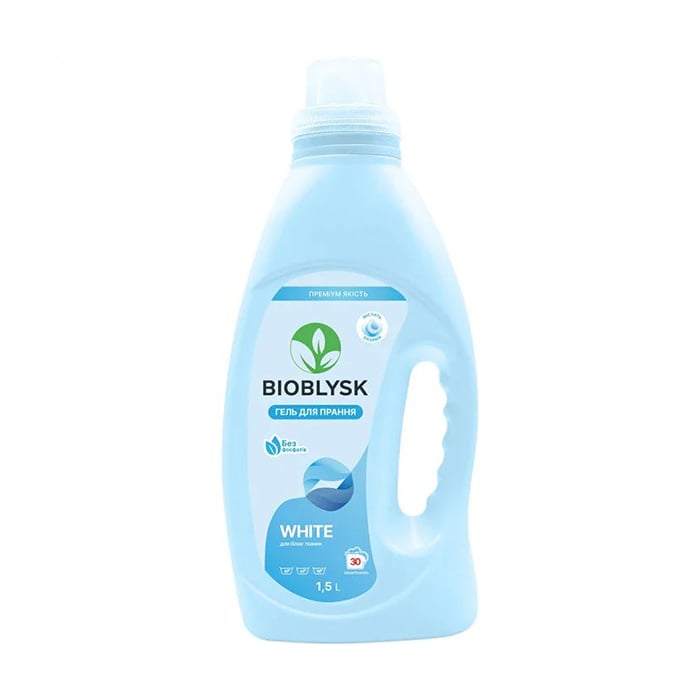 Гель для прання BioBlysk White для білих тканин, 30 циклів прання, 1.5 л